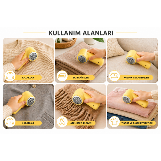 Şarjlı Tiftik Temizleyici Tüy Toplama Makinesi | Kazak, Mont, Battaniye İçin Güçlü ve Güvenli Temizlik