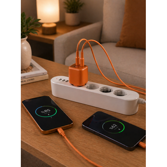 45W GaN Hızlı Şarj Adaptörü Type-C | PD & PPS Destekli Çift Girişli Süper Hızlı Şarj