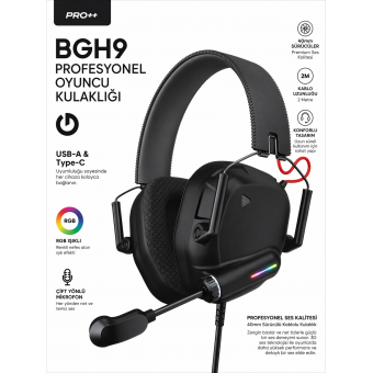 Üst Düzey Oyuncu Kulaklığı RGB Işıklı | Net Ses, Güçlü Bas, Profesyonel Mikrofon