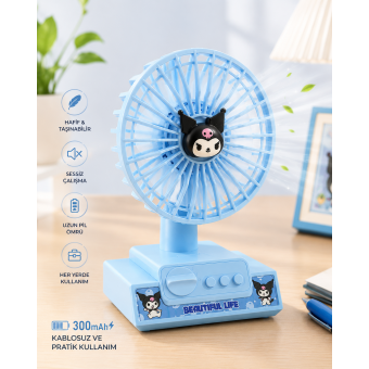 Type-C Şarjlı Mini Masaüstü Vantilatör | 3 Kademe Sessiz Güçlü Fan ve Taşınabilir Tasarım