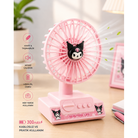 Type-C Şarjlı Mini Masaüstü Vantilatör | 3 Kademe Sessiz Güçlü Fan ve Taşınabilir Tasarım