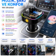 Araç İçi FM Verici Bluetooth 5.0 | Hızlı Şarj USB-A Type-C, Müzik & Konuşma Destekli