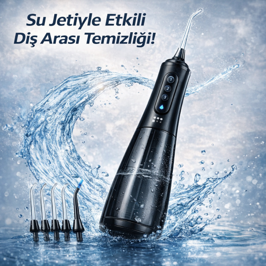 Şarjlı Ağız Duşu 320ml Güçlü Su Basıncı IPX7 Su Geçirmez Diş Arası Temizleyici 4 Mod