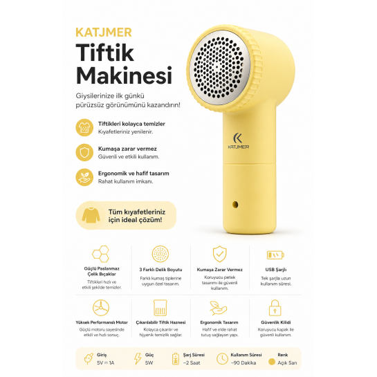 Şarjlı Tiftik Temizleyici Tüy Toplama Makinesi | Kazak, Mont, Battaniye İçin Güçlü ve Güvenli Temizlik