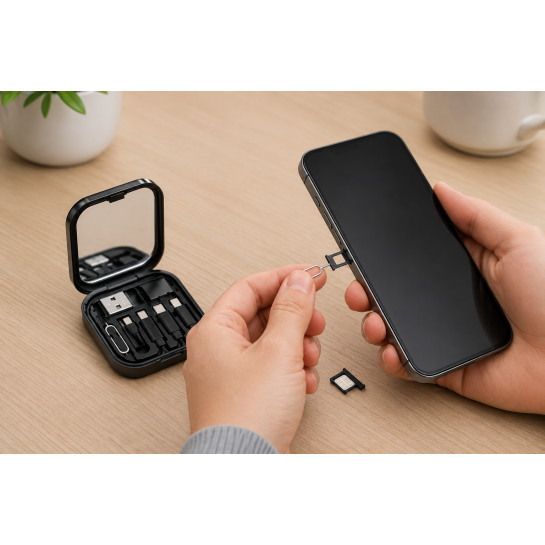 6'sı 1 Arada Seyahat Seti Çevirici | 60W Hızlı Şarj, SIM Kart İğnesi, USB Dönüştürücü, Nano & Micro SD Kart Yuvası 6'sı 1 Arada Seyahat Seti Çevirici | 60W Hızlı Şarj, SIM Kart İğnesi, USB Dönüştürücü, Nano & Micro SD Kart Yuvası