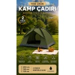 Tam Otomatik Kamp Çadırı 2 Kişilik 200x150 cm 3 Saniyede Kurulum Su Geçirmez Geniş Çadır Outdoor