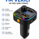 Araç İçi FM Verici Bluetooth 5.0 | Hızlı Şarj USB-A Type-C, Müzik & Konuşma Destekli
