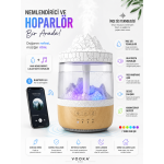 Ortam Nemlendirici, Bluetooth Hoparlör ve Gece Lambası Bir Arada