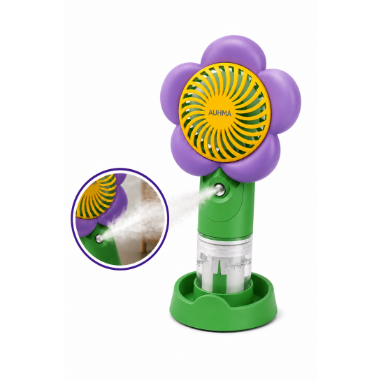 Su Soğutmalı Mini Vantilatör | Type-C Şarjlı 3 Kademe Sessiz Püskürtmeli Masaüstü Fan