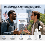 Çevirmen Kulaklık 56 Dil Destekli Yapay Zeka ANC ENC Bluetooth Kablosuz Kulaklık