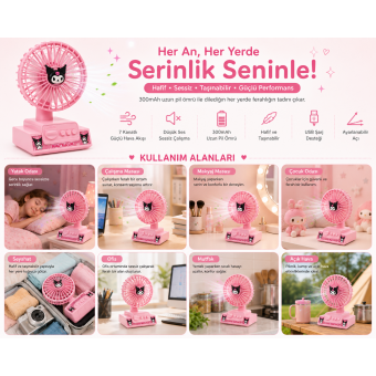 Type-C Şarjlı Mini Masaüstü Vantilatör | 3 Kademe Sessiz Güçlü Fan ve Taşınabilir Tasarım