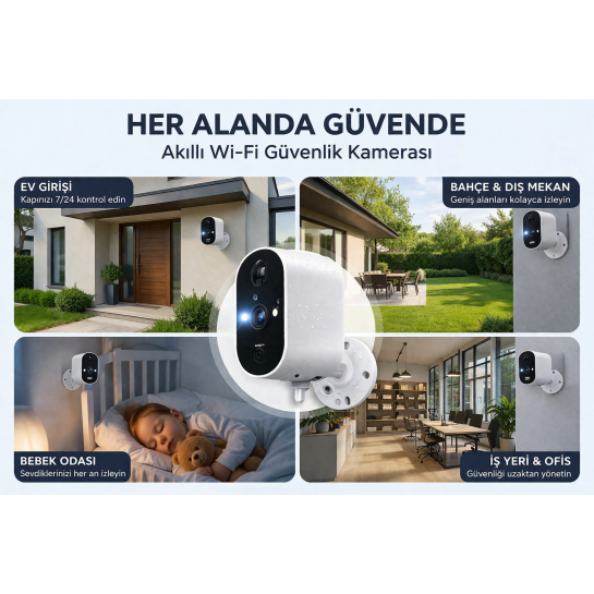 Akıllı Wi-Fi Güvenlik Kamerası 4mp Kablosuz IP66 Su Geçirmez Gece Görüşlü Insan Takipli