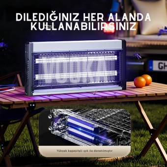 20W Elektrikli UV Sinek Öldürücü Lamba | Sivrisinek Kovucu | Sessiz Güçlü Haşere Kovucu | İç ve Dış Mekan Kullanımına Uygun 10W+10W