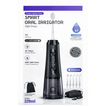 Şarjlı Ağız Duşu 320ml Güçlü Su Basıncı IPX7 Su Geçirmez Diş Arası Temizleyici 4 Mod