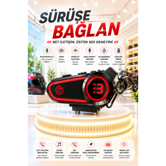 A30 Motosiklet Kask İnterkomu Bluetooth 5.3 | Hi-Fi Ses | 300M Haberleşme | Uzun Pil Ömrü