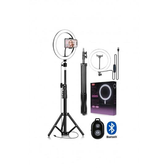 10 Inç Ring Light 5500k Youtuber Led Işıklı 2.1 Metre Tripod Selfie Makyaj Işığı