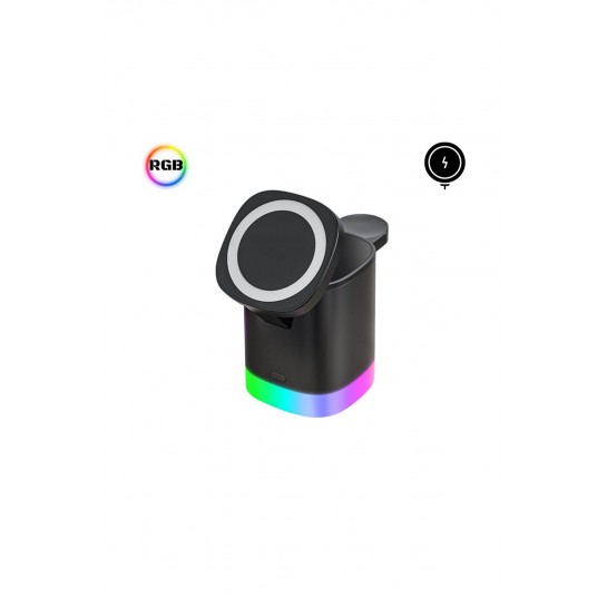 15w 3in1 Kablosuz Şarj Standı Aircharger Quattro Magsafe Iphone+applewatch+airpods Kablosuz Hızlı