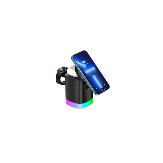 15w 3in1 Kablosuz Şarj Standı Aircharger Quattro Magsafe Iphone+applewatch+airpods Kablosuz Hızlı