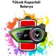 2 Intercom Bağlantılı Su Geçirmez Motosiklet Kask Bluetooth 5.3 300m Intercoom 2.000mah