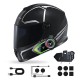 2 Intercom Bağlantılı Su Geçirmez Motosiklet Kask Bluetooth 5.3 300m Intercoom 2.000mah
