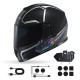 2 Telefon Bağlantılı Su Geçirmez Motosiklet Kask Intercom Bluetooth 5.3 300m Intercom 2.000 Mah