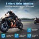 2 Telefon Bağlantılı Su Geçirmez Motosiklet Kask Intercom Bluetooth 5.3 300m Intercom 2.000 Mah