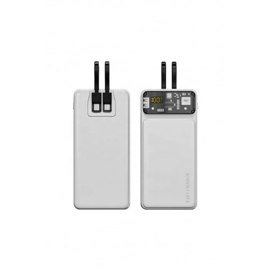 20.000 Mah Prime Dijital Göstergeli Dahili Çoklu Kablolu Şeffaf Powerbank