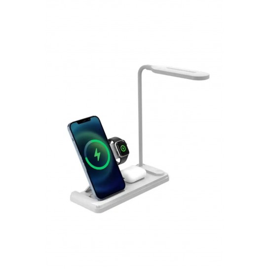 20W 4in1 Kablosuz Şarj Standı Led Işıklı Lambalı Wirelles Charging