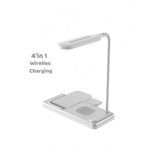 20W 4in1 Kablosuz Şarj Standı Led Işıklı Lambalı Wirelles Charging