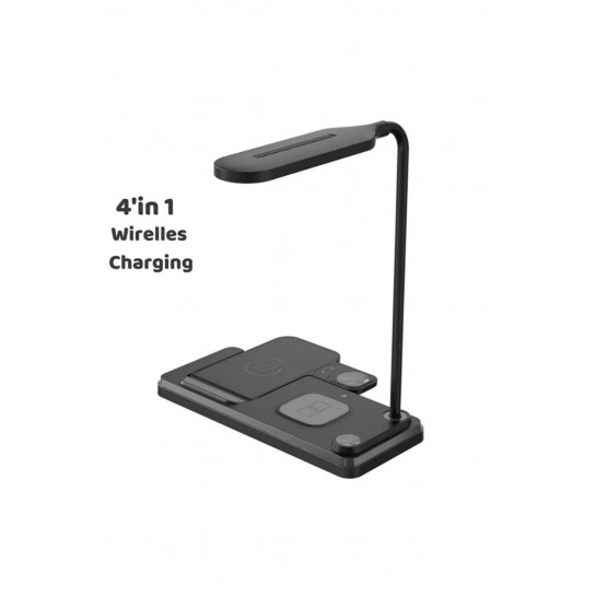 20W 4in1 Kablosuz Şarj Standı Led Işıklı Lambalı Wirelles Charging
