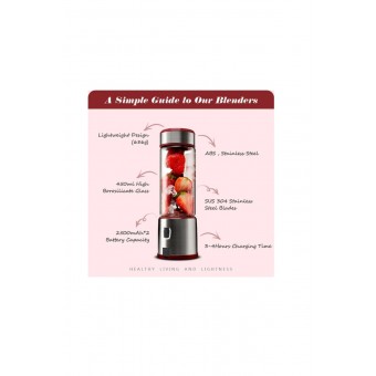450 Ml Taşınabilir Metal Kişişel Blender Shake'n Smoothies Blender Keskin Bıçaklı