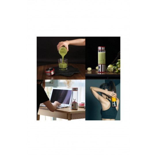450 Ml Taşınabilir Metal Kişişel Blender Shake'n Smoothies Blender Keskin Bıçaklı