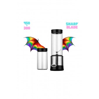 450Ml + 380Ml Taşınabilir Metal Kişişel Blender Shaken Smoothies Blender Keskin Bıçaklı Ekstra Cup