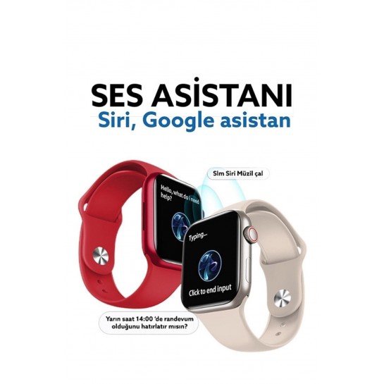 7.nesil Akıllı Saat Smart Watch 7 Plus Profesyonel Kablosuz Şarj Siri Destekli Çift Tuş Aktif Arama