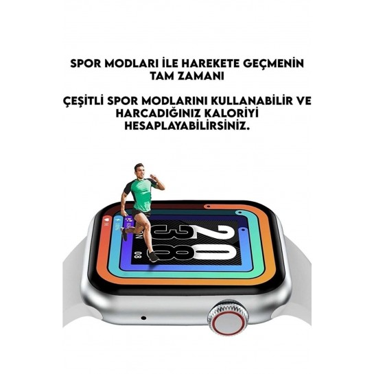7.nesil Akıllı Saat Smart Watch 7 Plus Profesyonel Kablosuz Şarj Siri Destekli Çift Tuş Aktif Arama