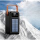 80.000 Mah Solar Kamp Işıklı Çoklu Kablolu 4x Usb 1x Type-c 1x Micro 1x Lightning Çıkışlı Powerbank