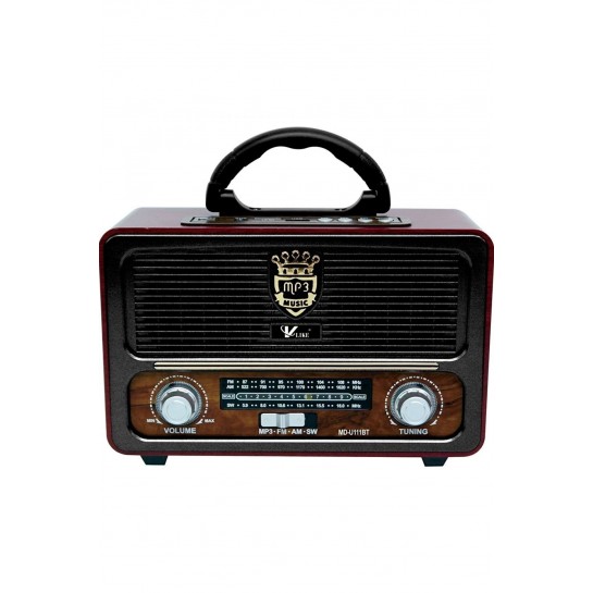 A++ Kalite Nostalji Eskitme Bluetooth Hoparlör Fm Radio Sd Kart Usb Yüksek Ses Eski Nostalji 111bt
