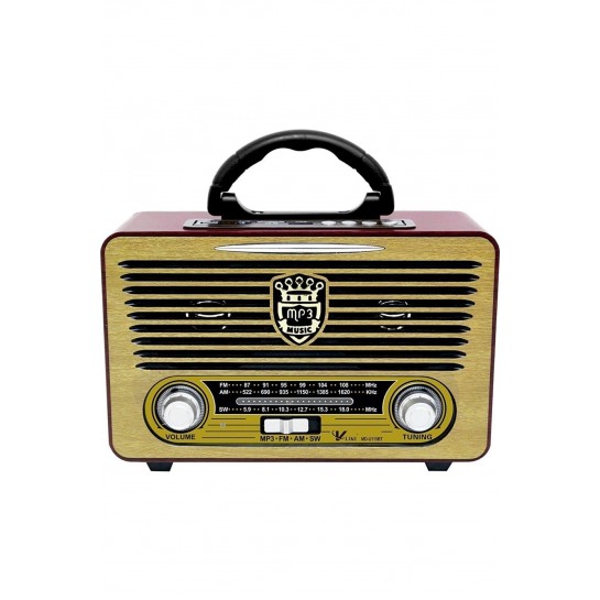 A++ Kalite Nostalji Eskitme Bluetooth Hoparlör Fm Radio Sd Kart Usb Yüksek Ses Eski Nostalji 111bt