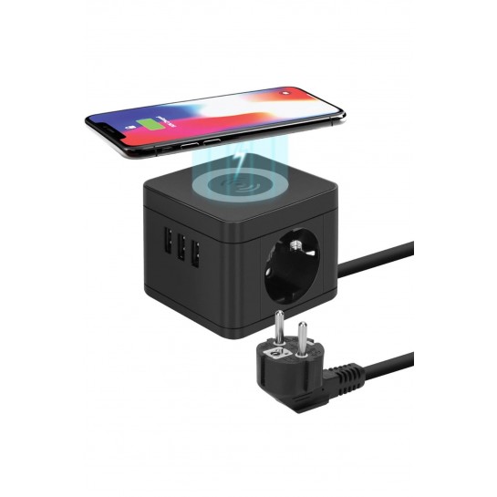 Akıllı Priz Kablosuz Magsafe Özellikli Akıllı Priz 2x Priz 3x USB 2.4 Amper