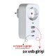 Akım Korumalı Akıllı Priz 2 USB Girişi + 1 TYPE-C Girişli Priz