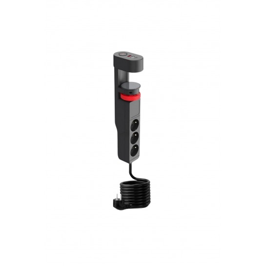 Akım Korumalı Priz Masa Kenarı Ayarlanabilir 3 Priz + 2 USB + 1 Type C Girişli Priz
