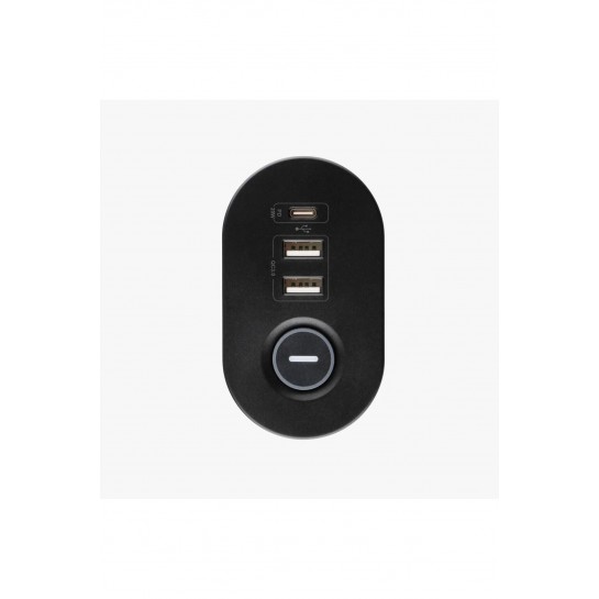 Akım Korumalı Priz Masa Kenarı Ayarlanabilir 3 Priz + 2 USB + 1 Type C Girişli Priz