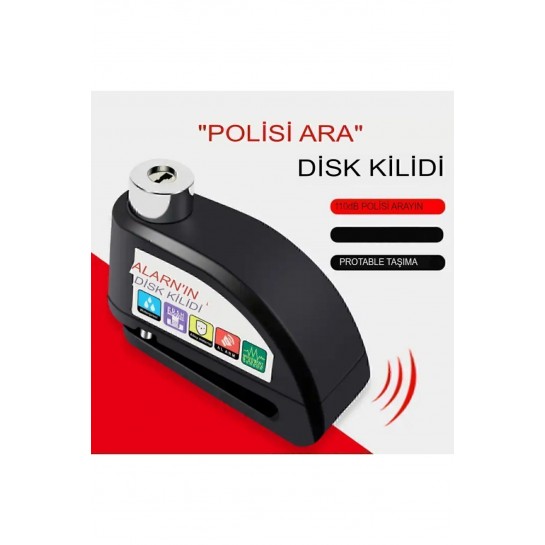 Alarmlı Disk Kilidi Motorsiklet Martı Scooter Bisiklet Sesli Alarm 110 Desibel Yüksek Ses