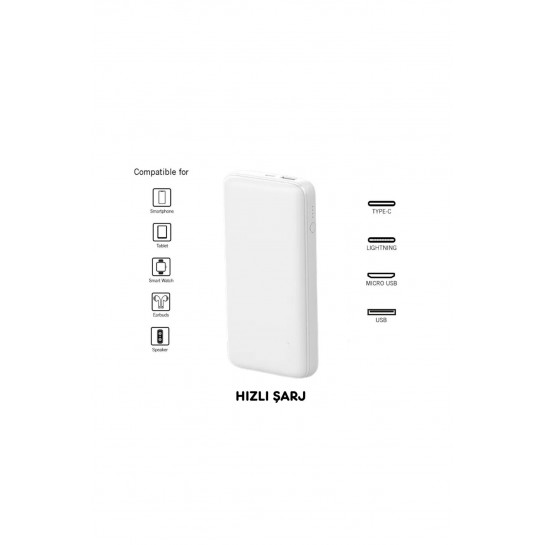 Ape 10.000 Mah Pro Powerbank Taşınabilir Şarj Cihazı Hızlı Şarj 2xUSB Type-c Mikro