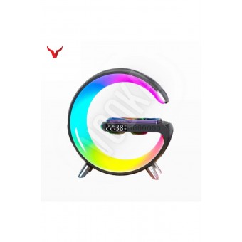Ape Bluetooth Hoparlör 15w Hızlı Şarj Gece Lambası Alarm Özel Asistan Led Ambiance Google