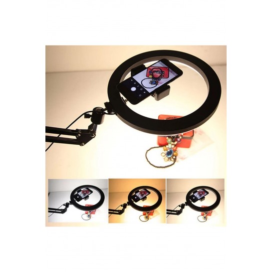 Ape Masa Tripodu 10 Inç Ring Light 5500k Youtuber Led Işıklı Tripod Led Işığı Akrobat