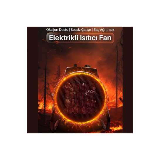 Ape Taşınılabilir 3000W Elektrikli Isıtıcı Fan 180 Derece Soba Gürültüsüz 3 Kademeli