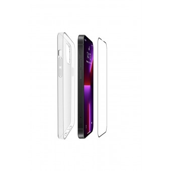 Apple Iphone 14 Pro Max Uyumlu Şeffaf Ultra Esnek Kılıf + Tam Kaplayan Ekran Koruyucu