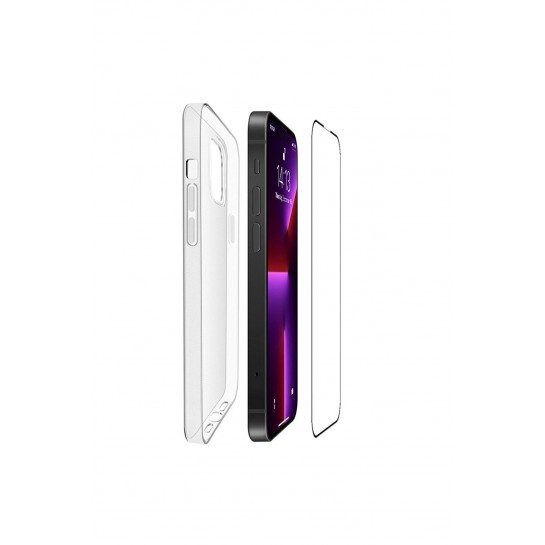 Apple Iphone 14 Pro Max Uyumlu Şeffaf Ultra Esnek Kılıf + Tam Kaplayan Ekran Koruyucu Apple Iphone 14 Pro Max Uyumlu Şeffaf Ultra Esnek Kılıf + Tam Kaplayan Ekran Koruyucu