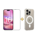 Apple Iphone 16 Pro Max Magsafe Kılıf ve Ekran Koruyucu Set Dabre Emici Wirelles Kılıf+Koruyucu Tamperli